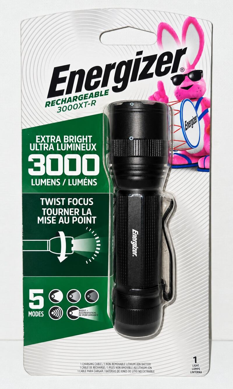 Energizer Rechargeable 3000XT-R LED Flashlight 3000 Lumens Twist Focus 5 Modes